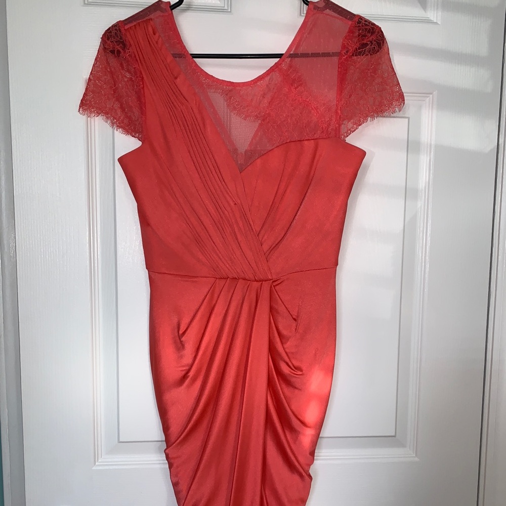 Bcbg coral cocktail dress
